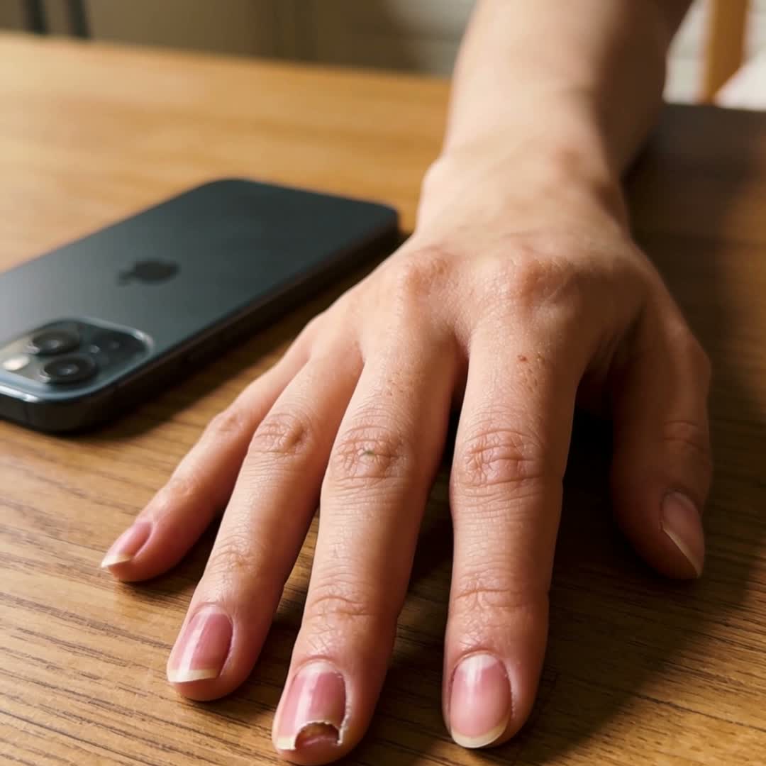 Manos apoyadas sobre una mesa con luz de mañana